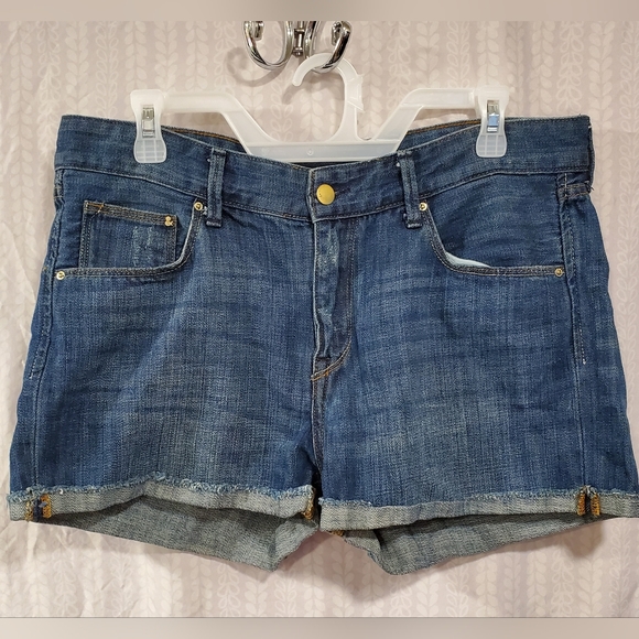 H&M Denim Shorts Distressed Size 10 100% Cotton - Picture 1 of 6